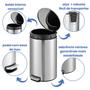 Imagem de Lixeira de Inox Escovado Slim 3 Litros Com Pedal