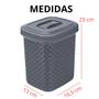 Imagem de Lixeira de Pia com Tampa Rattan Chumbo 4,5 Litros Cor Chumbo