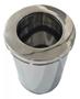 Imagem de Lixeira inox 12 litros com tampa aro para escritórios 24x30