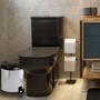 Imagem de Lixeira Inox 12 Litros Pedal Cesto De Lixo com Tampa Preta Banheiro Escritório Sala Cozinha Viel