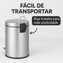 Imagem de Lixeira Inox com Pedal e Tampa 5L Com Balde Interno e Alça Compacta e Higiênica