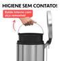 Imagem de Lixeira Inox com Pedal e Tampa 5L Com Balde Interno e Alça Compacta e Higiênica