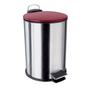 Imagem de Lixeira Inox Escovado 3L Com Tampa Vermelha Ref. LIX2317-VM Euro Home