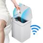 Imagem de Lixeira Inteligente com Sensor de Abertura Automática por Aproximação Banheiro Cozinha Lixo 16L