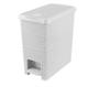 Imagem de Lixeira Juta Retangular com Pedal em Plastico Branco 12L - Nitron