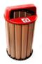 Imagem de Lixeira para Coleta Seletiva 90L Diversas Cores Madeira Plastica Ecologica Cor:Vermelho