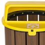 Imagem de Lixeira para coleta seletiva em madeira plástica 67L tampa amarela - In Brasil