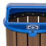 Imagem de Lixeira para coleta seletiva em madeira plástica 94L tampa azul - In Brasil