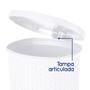 Imagem de Lixeira Pedal Rattan Cozinha Banheiro 15 Litros de Plástico Branco