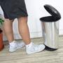 Imagem de Lixeira Plástica 20 Litros Com Pedal Imita Inox Label