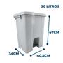Imagem de Lixeira Plástica Quadrada 30L Com Pedal
