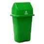Imagem de Lixeira Plástica Verde com Tampa Vai-Vem 50 Litros - Para coleta seletiva: VIDRO