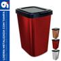 Imagem de Lixeira Prática 9 Litros Prata Click Label 25462 Arqplast