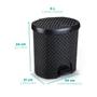 Imagem de Lixeira Preta Cozinha Rattan 6L Com Pedal