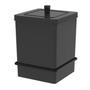 Imagem de Lixeira Quadrada 6,5l Com Suporte Com Adesivo - Preto Fosco