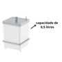 Imagem de Lixeira Quadrada 6,5L E Suporte Papel Higiênico Chão Branca