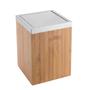 Imagem de Lixeira Quadrada Basculante 5L Bamboo E Inox - Marrom-Claro