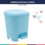 Imagem de Lixeira Rattan com Pedal 6 Litros Azul Bebê Monte Libano