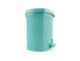 Imagem de Lixeira Rattan Com Tampa Abertura Pedal Plástico Capacidade de 6 Litros Para Cozinha Banheiro Escritório