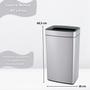 Imagem de Lixeira Retangular c/ Aro e Balde 40 Litros Aço  Inox Brinox Ref.3073/201