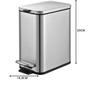 Imagem de Lixeira Retangular C/ Pedal e Balde 5L Em Aço Frame Brinox