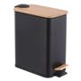 Imagem de Lixeira Retangular Tampa Bambu 5 Litros Com Pedal