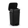 Imagem de Lixeira Smart Rattan Pedal e tampa com amortecedor 7L Preta - Monte Libano
