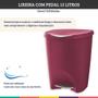 Imagem de Lixeira Vermelha 15 Litros Com Pedal Cozinha Banheiro Office