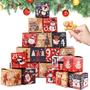 Imagem de Lokipa Christmas Advent Calendar Boxes , 24 Dias Kraft Paper Advent Countdown Gift Boxes for Kids and Family