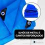 Imagem de Lona 12x10 Azul Impermeavel Piscina Barraca Camping Telhado em Polietileno 10x12 + Corda