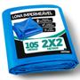 Imagem de Lona 2x2 Impermeável Grossa Cobertura Barraca Camping 105 Micras Resistente