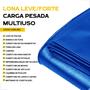 Imagem de Lona Leve Azul Encerado Carreteiro 8x11 / 11x8 300 micras impermeável com Ilhós - Carga Pesada