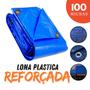 Imagem de Lona Plastica 4x4 P/ Piscina Caminhão Camping Reforma Barraca 100 Micras Azul