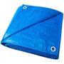 Imagem de Lona Plástica de Proteção Cobertura Impermeável Azul 4x3 mts