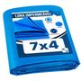 Imagem de Lona Plástica de Proteção Cobertura Impermeável Azul 7x4 mts