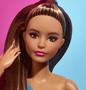 Imagem de Looks de Boneca Barbie Moderna - Cabelo Castanho e Vestido de Um Ombro