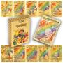 Imagem de Lote com 55-27 Cards Flexíveis Gold Rainbow Cartas À Prova D'água Vmax