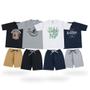 Imagem de Lote Kit 8 Peças Roupa Juvenil para Criança Menino com 4 Conjuntos Manga curta