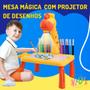 Imagem de Lousa Girafa Com Projetor Desenho Interativo Infantil Mesinha Mágica Mesa Girafinha de Brinquedo Criança Desenhar Pintar