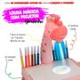 Imagem de Lousa Mágica Crianças Mesinha Desenho Com Projetor Brinquedo Educativo Infantil Portátil Interativo Cor Rosa