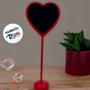 Imagem de Lousa para Personalizar Coração com apoio Vermelho - 20cm - 6 unidades - Rizzo