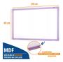 Imagem de Lousa Quadro Branco 80x60cm Moldura Soft Lilas Com Caneta E Apagador