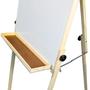 Imagem de Lousa Quadro Branco Flip Chart Tela 90x60 cm Altura 180m Moldura Madeira com Porta Bloco de Folhas