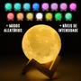 Imagem de Lua 3d Luminaria Bateria Abajur Usb Touch Led Rgb Decoracao