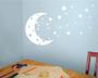 Imagem de Lua e Estrelas Noite Céu Vinil Parede Art Decal Sticker Design para Nursery Room DIY Mural Decoração (Branco, 22x49 polegadas)