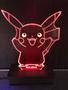 Imagem de Lumiária Led 3d, Pikachu, Pokemon, 16 Cores, Controle