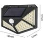 Imagem de Luminária 100 Leds Parede Solar Com Sensor Jardim Externa Prova D'água