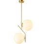 Imagem de Luminária 67cm Pendente Jabuticaba 2 Globos Vidro Dourado Lustre Teto Gimpo KJDD-E-070-GOLD