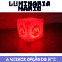 Imagem de Luminaria Abajur Cubo Bloco Super Mario Bross VERMELHA geek