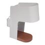 Imagem de Luminária Abajur de Mesa Branco Moderno Retro de Aço e Madeira - Wp Connect
